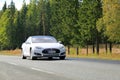 Tesla Model S Electric Car on the Road Royalty Free Stock Photo